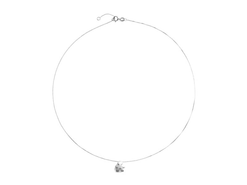 18KT WHITE GOLD NECKLACE WITH BOY SILHOUETTE I TESORINI LE BEBE' LBB920